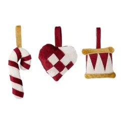 Décorations De Noël<Bloomingville Décoration à suspendre Velua 3 pièces, Rouge
