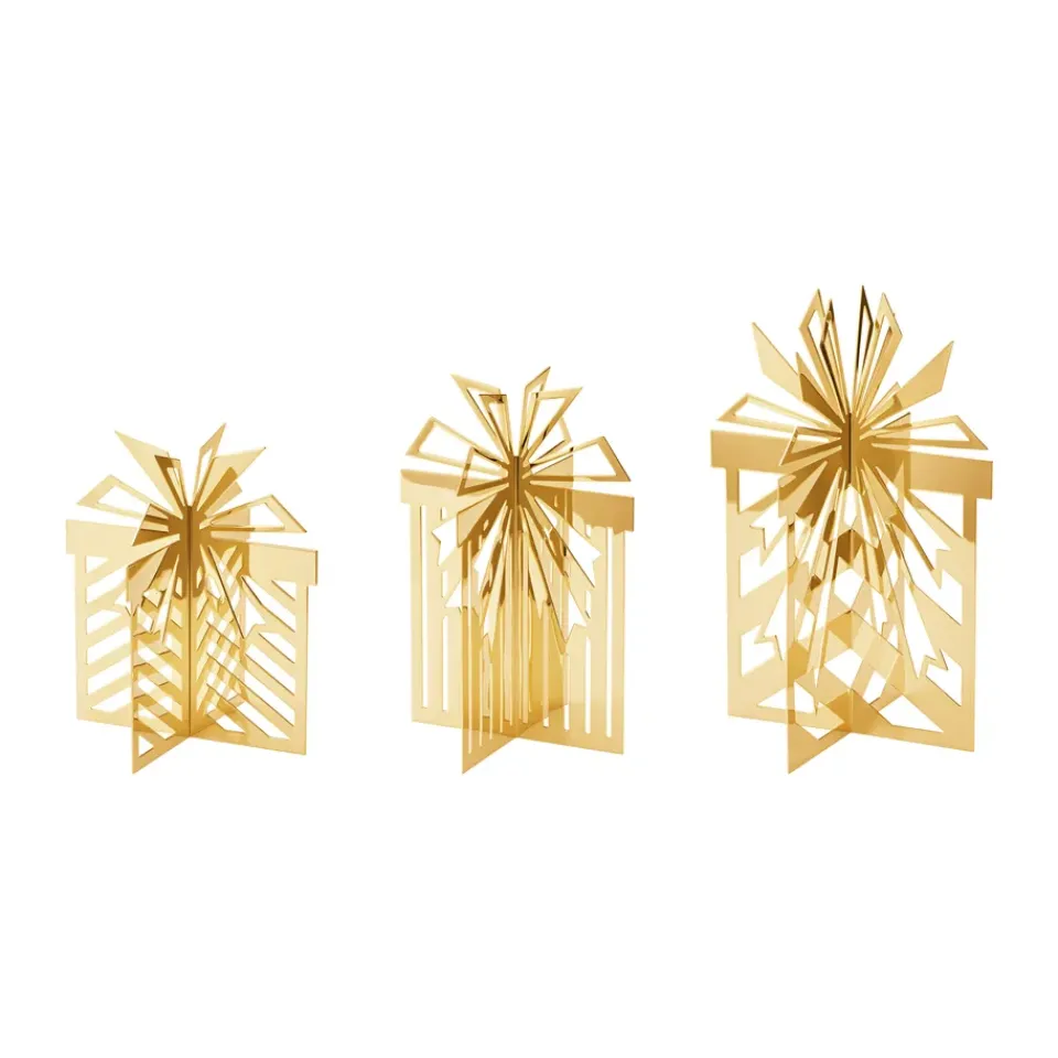 Décorations De Noël<Georg Jensen Décoration de table, cadeau de Noël 2025 års 3 pièces, Acier inoxydable doré