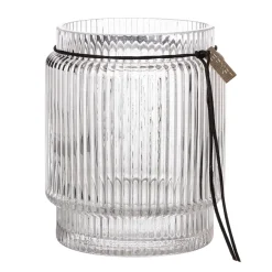 Vases<ERNST Vase en verre rainuré transparent, Ø12,7 cm