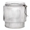 Vases<ERNST Vase en verre rainuré transparent, Ø19,5 cm x h20 cm