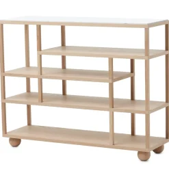 Étagères & Systèmes De Rayonnage<A2 Etagère avec plateau en marbre Show, Chêne huilé blanc