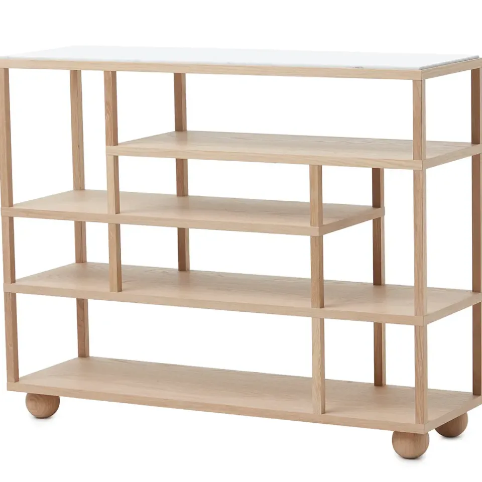 Étagères & Systèmes De Rayonnage<A2 Etagère avec plateau en marbre Show, Chêne huilé blanc