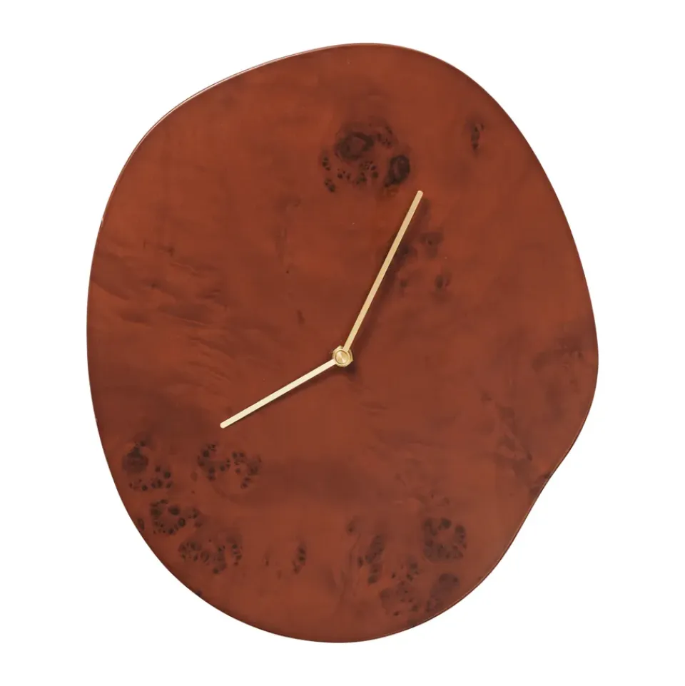 Horloges Murales<Ferm Living Horloge murale Melt 28x33 cm, Dark stained burl