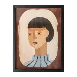 Décorations Murales<Bloomingville Illustration Amanda avec cadre 32x42 cm, Marron