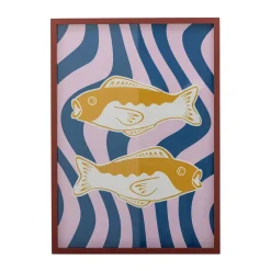 Décorations Murales<Bloomingville Illustration Remy avec cadre 50x70 cm, Rose