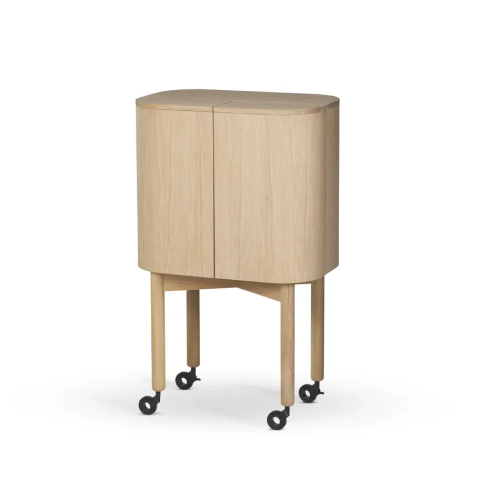 Vitrines & Présentoirs<Northern Meuble-bar Loud sur roues, Light oiled oak