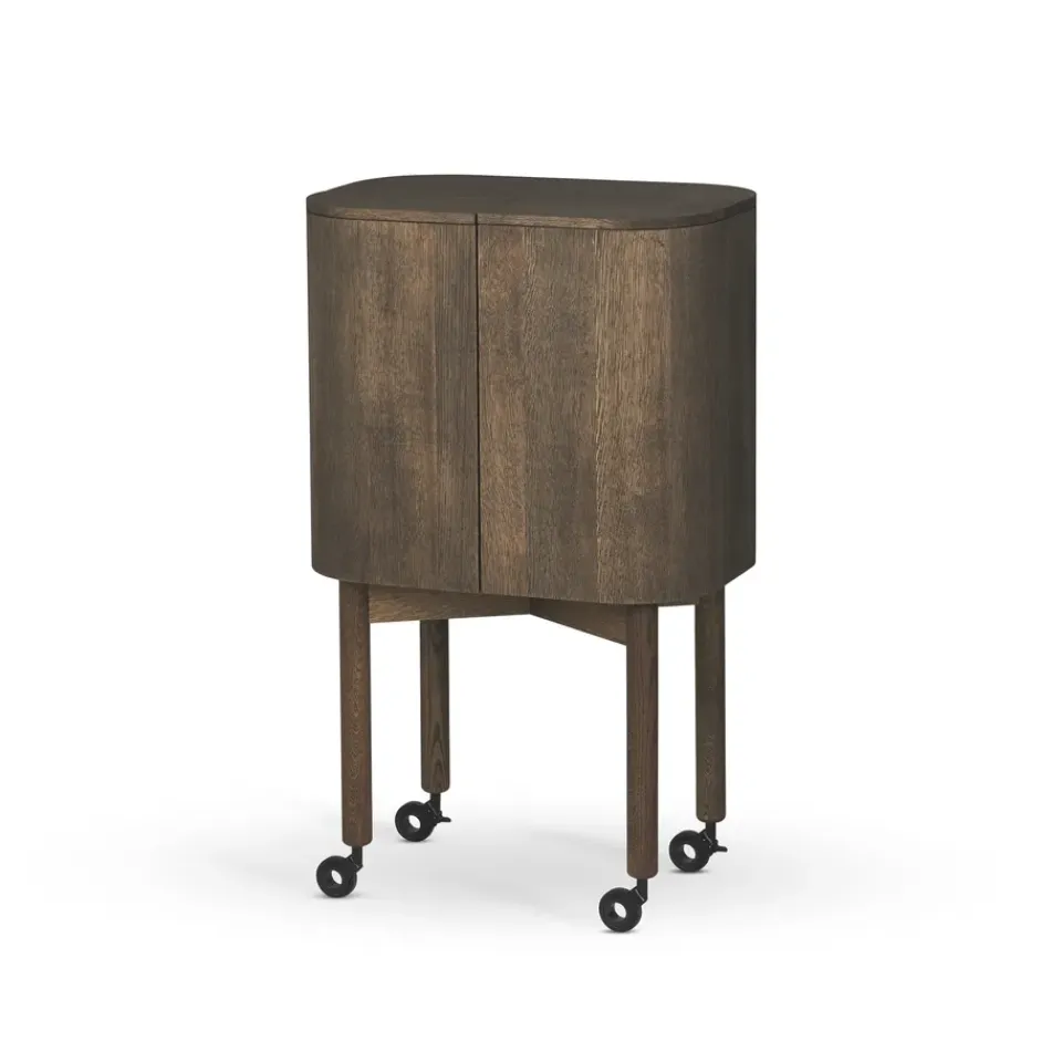 Vitrines & Présentoirs<Northern Meuble-bar Loud sur roues, Smoked oak