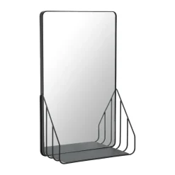 Miroirs Muraux<Scandi Living Miroir Nod avec étagère 30x50 cm, Black