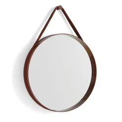 Miroirs Ronds|Miroirs Muraux<HAY Miroir Strap Mirror, Dark brown