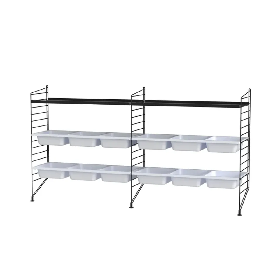 Rangements Pour Les Chambres D'Enfants<String Montant d'étagère , noir, 85x30 cm, 1 pièce