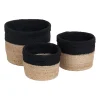 Paniers De Rangement<Dixie Panier de rangement Elin pack de 3, Naturel-noir