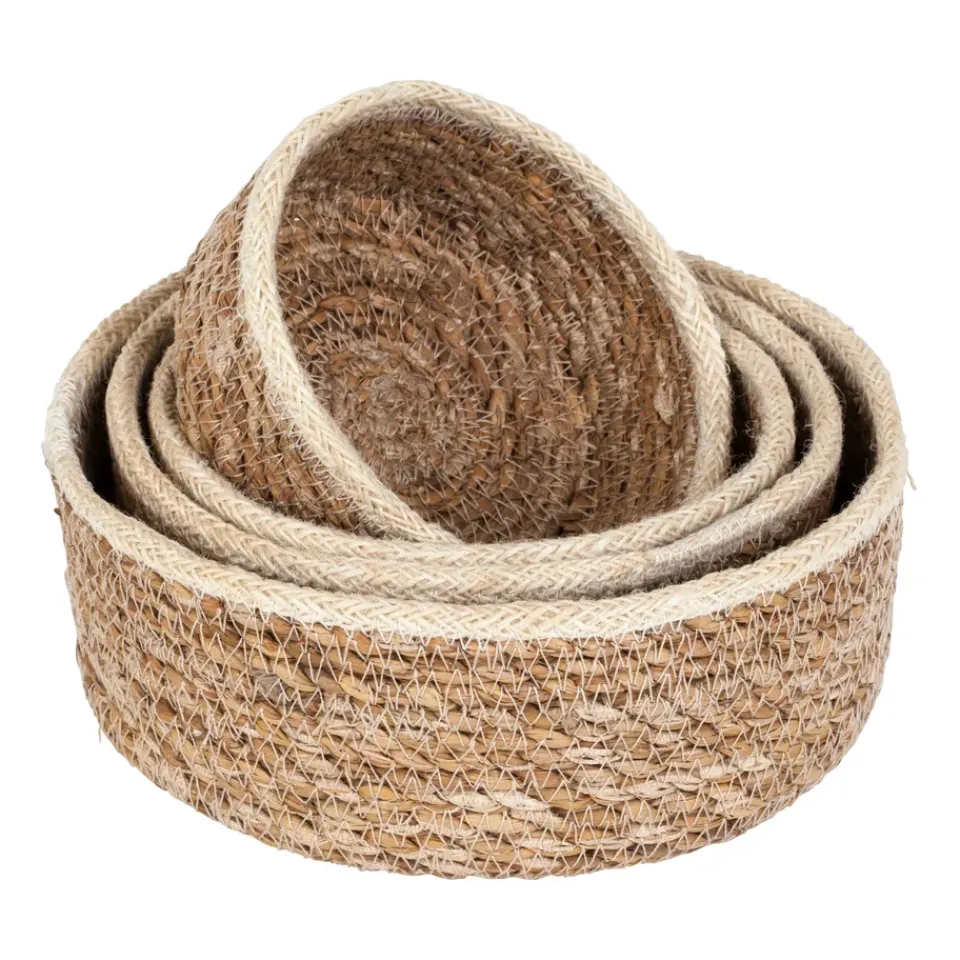 Paniers De Rangement<Dixie Panier Emil seagrass small Lot de 4, Nature-blanc