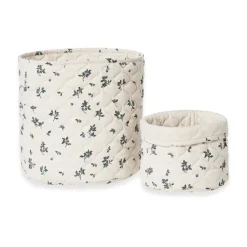 Rangements Pour Les Chambres D'Enfants|Paniers De Rangement<Garbo&Friends Panier matelassé Blueberry Satin 2 pièces, 20xØ20 cm + 30xØ30 cm