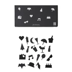 Tableaux Mémo<Design Letters Party icons pour Tableau 20 Pièces, Noir