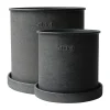 Cache-Pots<DBKD Plant Pot pot small lot de 2, Black
