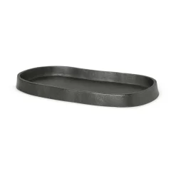 Accessoires Décoratifs|Plateaux Décoratifs<Ferm Living Plateau oval Yama 9,5x19 cm, Aluminium noirci