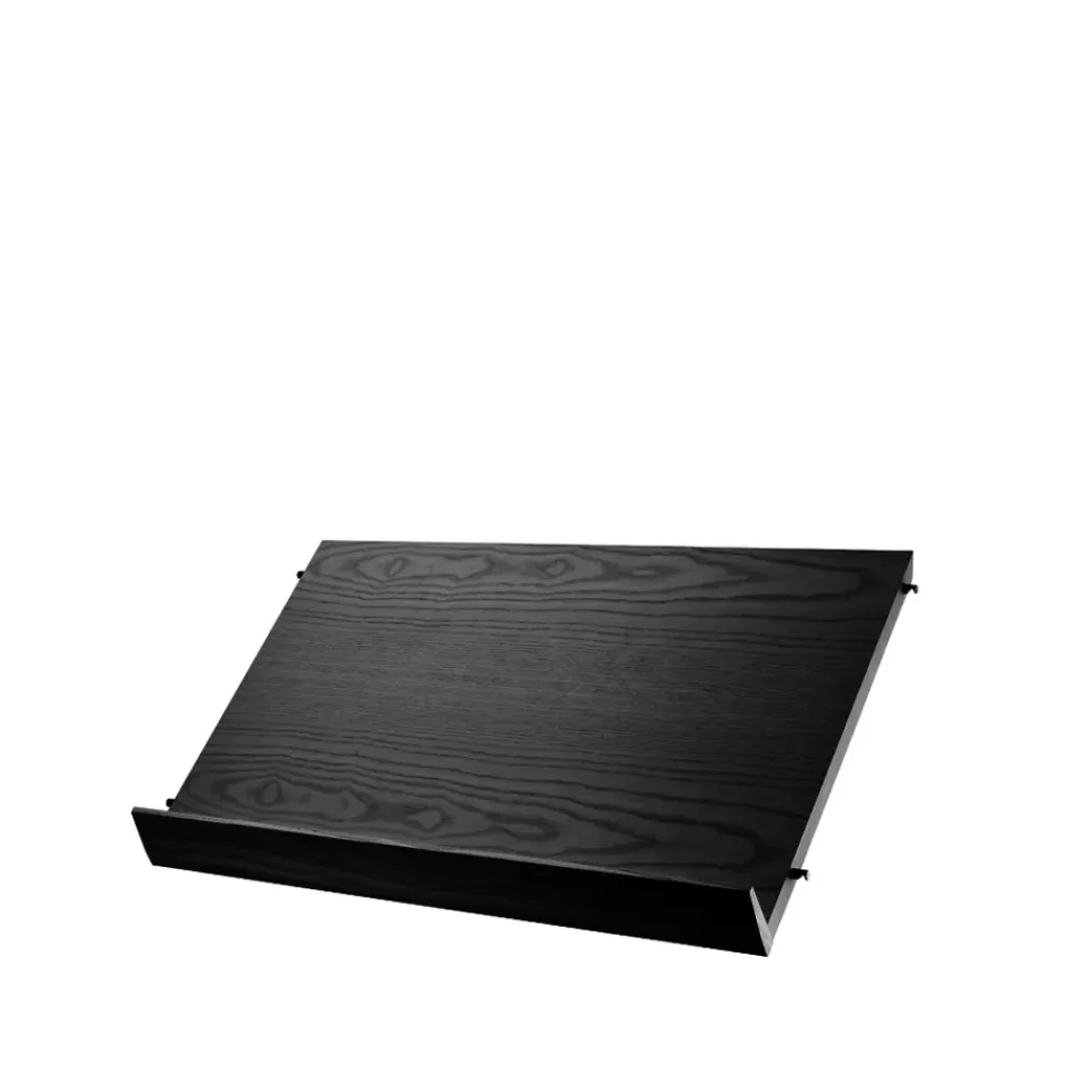 Porte-Revues<String Porte-revues bois, Frêne lasuré noir, 58x30 cm