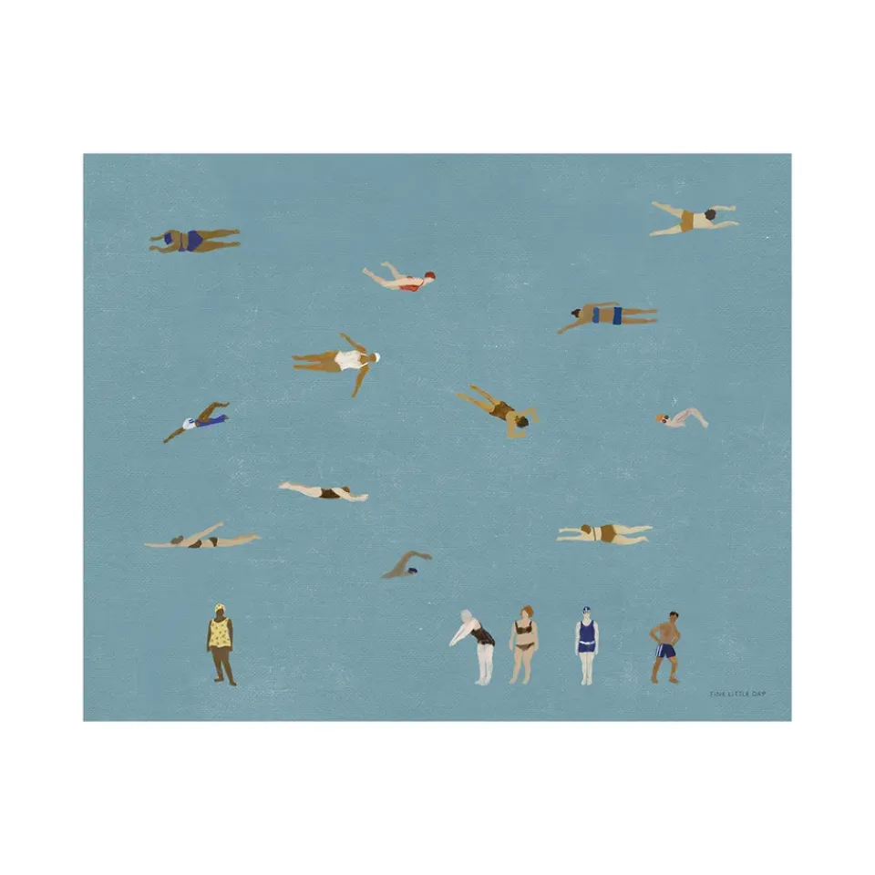 Posters<Fine Little Day Poster Swimmers, Blue, 40x50 cm