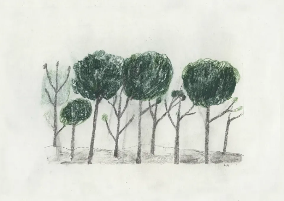 Posters<Fine Little Day Poster Trees 50x70 cm, Noir- off white