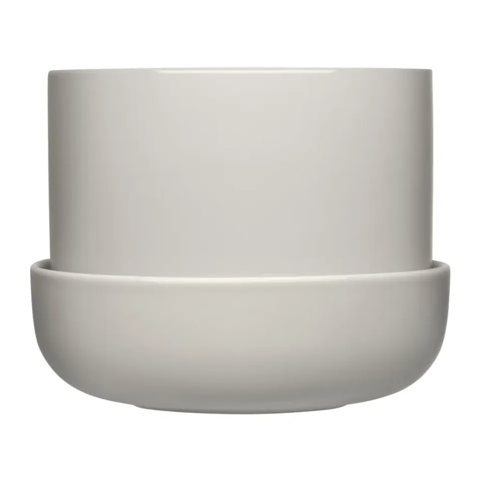 Cache-Pots<Iittala Pot avec soucoupe Nappula Ø17 cm h13 cm, Gris clair