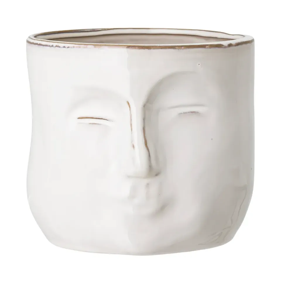 Cache-Pots<Bloomingville Pot avec visage 16,5x18 cm, Blanc