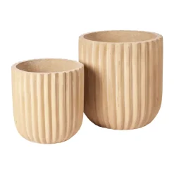 Cache-Pots<Broste Copenhagen Pot Fiber Lot de 2, Antique beige