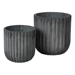 Cache-Pots<Broste Copenhagen Pot Fiber Lot de 2, Charcoal