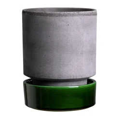 Cache-Pots<Bergs Potter Pot Hoff, Ø14 cm, Raw Grey-Emerald Green