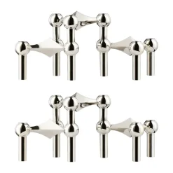 Bougeoirs<STOFF Nagel bougeoir lot de 3, chrome