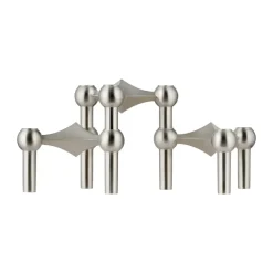 Bougeoirs<STOFF Nagel bougeoir lot de 3, Chrome brossé