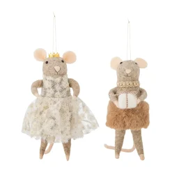 Décorations De Noël<Bloomingville Suspension de sapin de Noël Peo laine 2 pièces, Brun, haut
