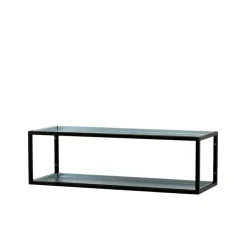 Rangements À Chaussures<Scherlin Étagère à chaussures 11, laqué noir, plateau en zinc, 2 niveaux