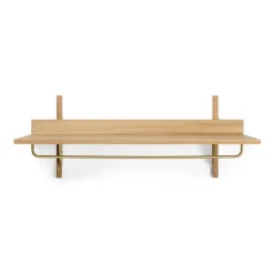 Patères & Étagères<Ferm Living Étagère avec tringle Sector 37x87 cm, Oak-brass