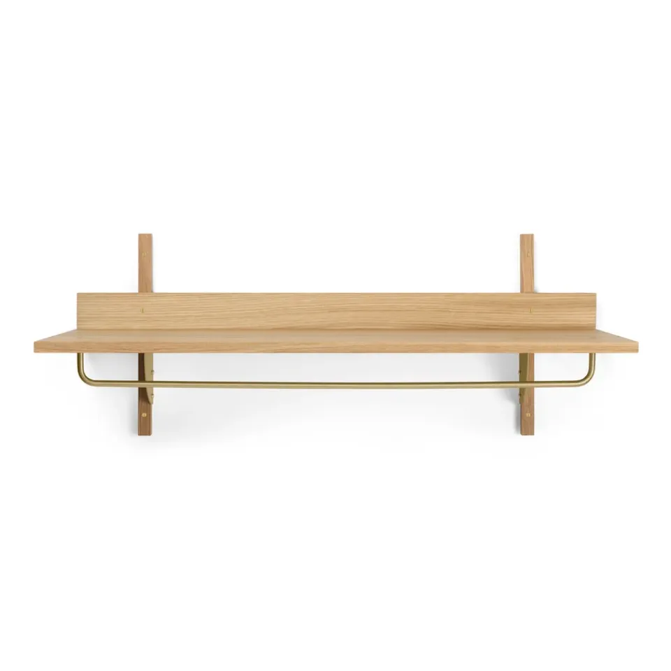 Patères & Étagères<Ferm Living Étagère avec tringle Sector 37x87 cm, Oak-brass