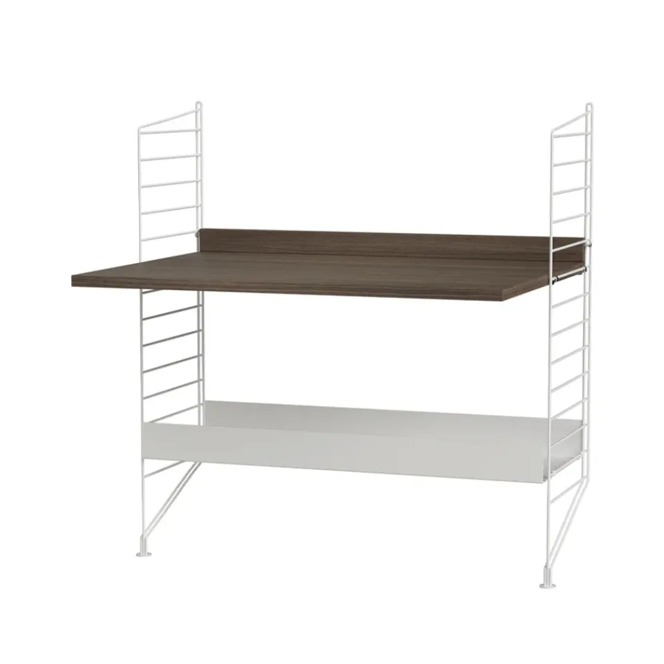 Rangements Pour Les Chambres D'Enfants<String Étagère en métal , blanc, 78x30 cm, bord haut