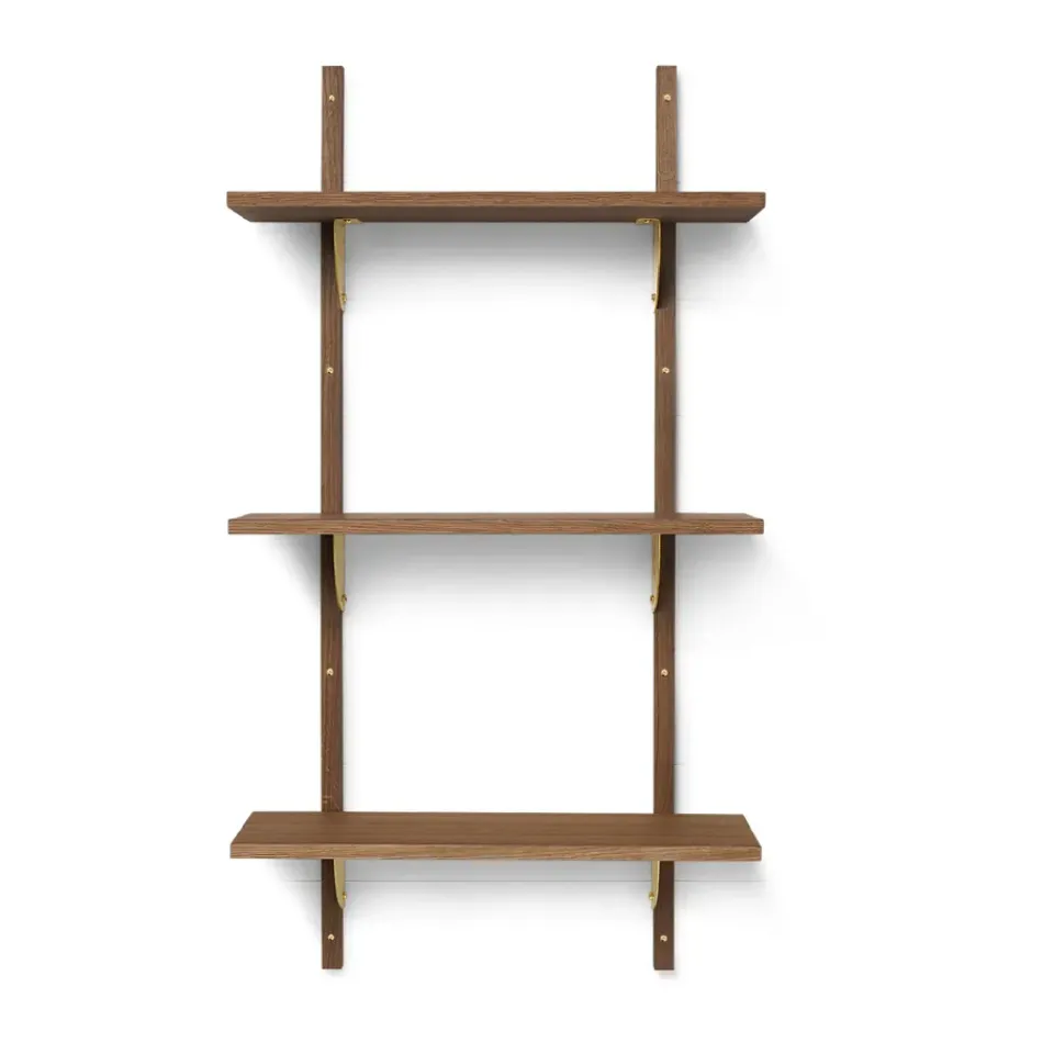 Étagères & Systèmes De Rayonnage<Ferm Living Étagère Sector triple narrow, Smoked Oak, brass
