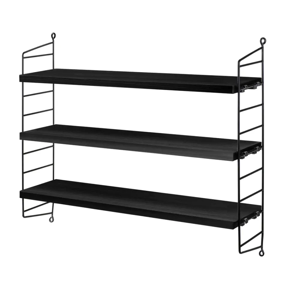 Étagères & Systèmes De Rayonnage<String Étagère Pocket frêne teinté noir, frêne teinté noir