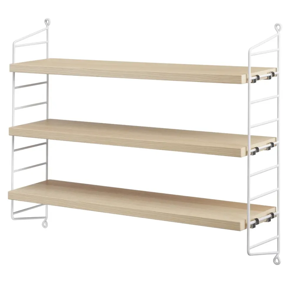 Étagères & Systèmes De Rayonnage<String Étagère Pocket frêne-blanc, bois-blanc