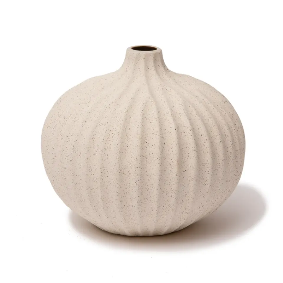 Vases<Lindform Vase Bari, Sand white light deep line, L