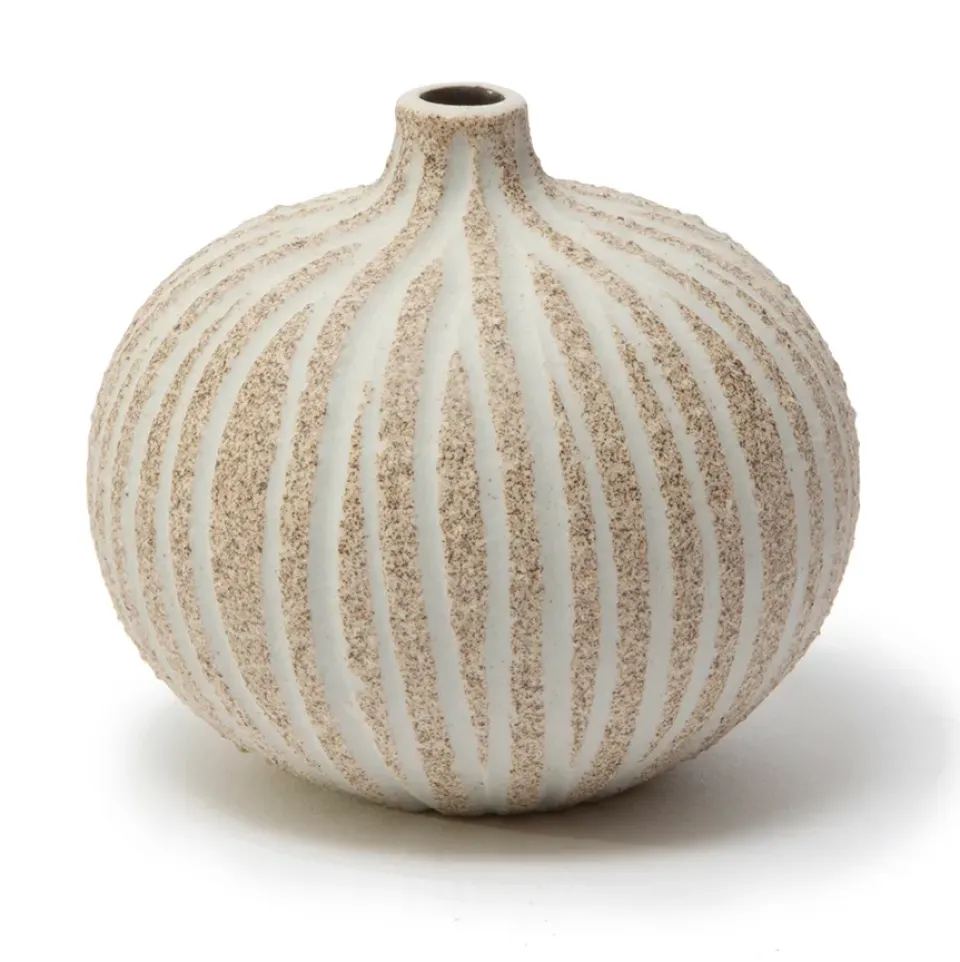 Vases<Lindform Vase Bari, Stonestripe brown medium rough, S