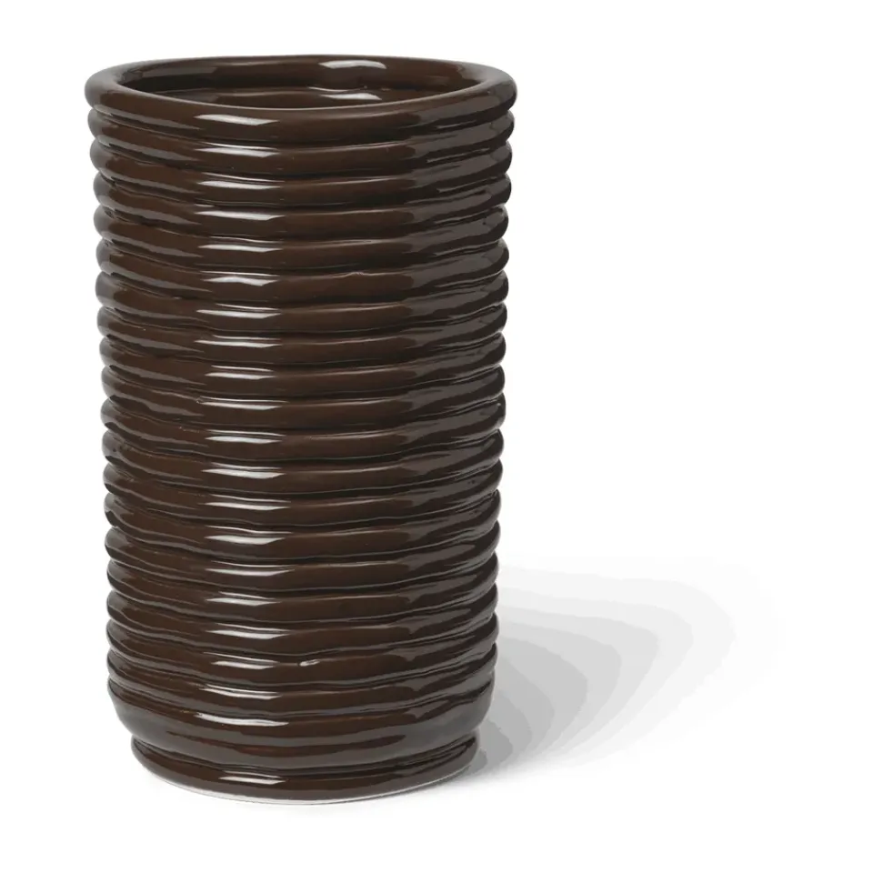 Vases<Ferm Living Vase Corduroy 21 cm, Carob Brown