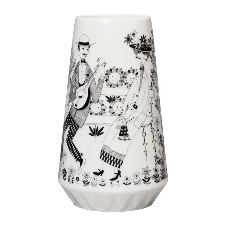 Vases<Arabia Vase Emilia 19 cm, Noir-blanc