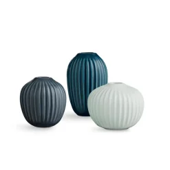 Vases<Kähler Vases miniatures Hammershøi lot de 3, Vert menthe-bleu-gris anthracite