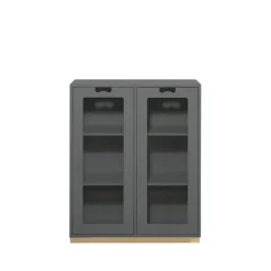 Vitrines & Présentoirs<Asplund Vitrine Snö E, Storm grey, support en bouleau, dj.30 cm