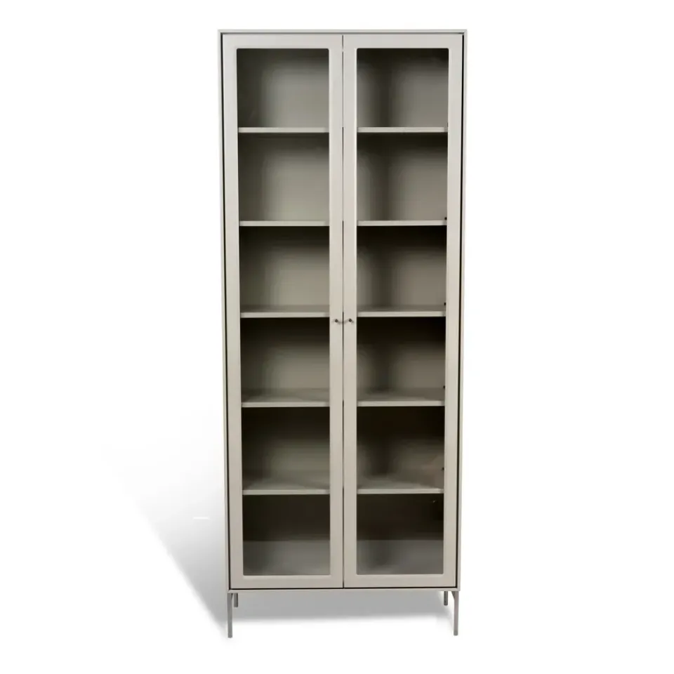 Vitrines & Présentoirs<Mavis Vitrine Volt 190 cm beige, Détails en acier inoxydable