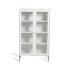 Vitrines & Présentoirs<Mavis Vitrine Volt 130 cm laquée blanche, Détails en acier inoxydable